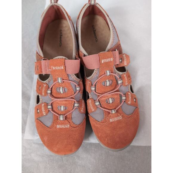 G.H. Bass & Co. Branson Women’s Sport Sandals 10M Orange Suede Mesh Closed... - Picture 2 of 10